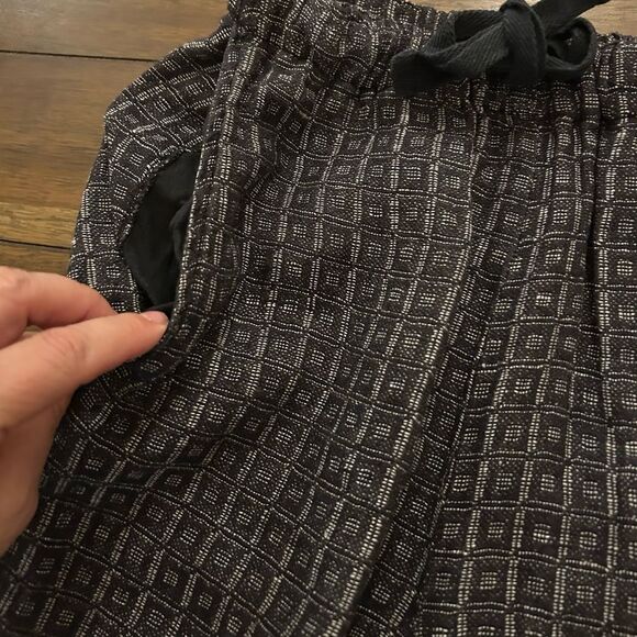 Flax Gray Black Print 100% Linen Top Pants Set Size P (4-6) - Picture 7 of 14